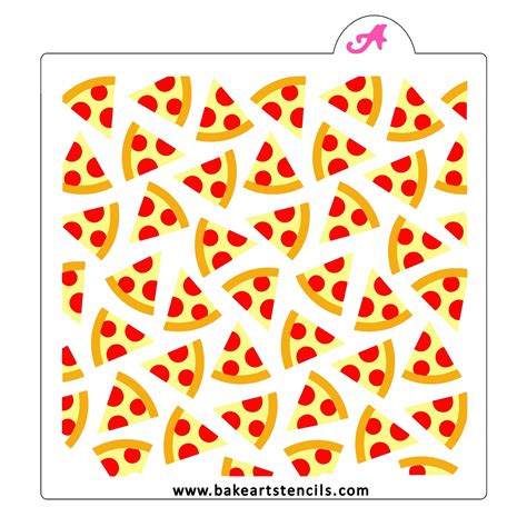 Pepperoni Pizza Pattern Stencil Set - bakeartstencils