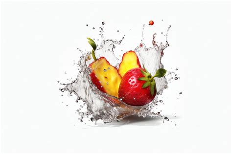 Premium AI Image | strawberry juice splash white background details