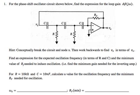 Solved For the phase-shift oscillator circuit shown below, | Chegg.com