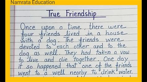 True Friendship story with moral in English writing/True Friends story ...