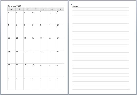 My Life All in One Place: New Filofax A5 diary layout for free download - Month Views Plus Notes