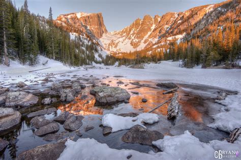 Dream Lake Colorado Sunrise in Winter