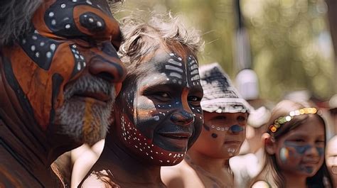 Premium AI Image | A joyous celebration of Native Australian culture as a family comes together ...