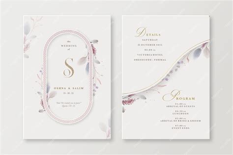 Premium PSD | Islamic floral wedding invitation with elegant watercolor ...