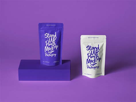 Free Stand Up Pouch Packaging Mockup (PSD)