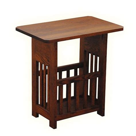 Solid Wood Magazine Rack Table - Mission Style