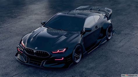 Black 2022 model bmw m8 gtr modified top view 4K wallpaper download