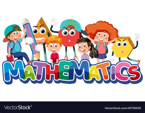 Children cartoon character with math and number Vector Image