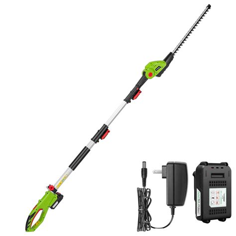 VIVOSUN 20" Cordless Pole Hedge Trimmer, 20V Electric Bush Trimmer with ...