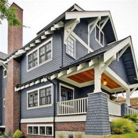 Exterior paint colors for house with brown roof 52 Navy House Exterior, Craftsman Exterior ...