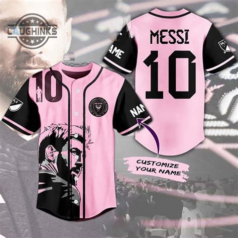 Messi Miami Baseball Jersey Shirt Miami Soccer Shirts Custom Name Lionel Messi Jersey Miami ...