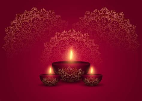 Decorative Diwali background in gold and red 1409266 Vector Art at Vecteezy