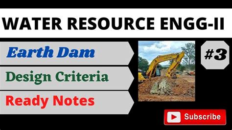 #3-Earth & Rockfill Dam|Design criteria for Earth Dam|Water resource ...