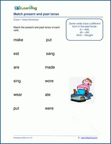 Verb worksheet: past and present tense | K5 Learning