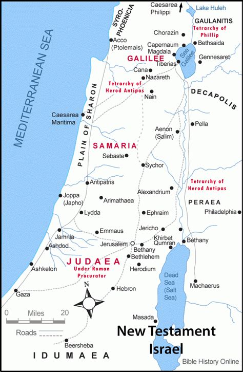Map of New Testament Israel - Bible History
