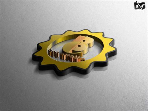 Gold 3d logo mockup - mazdynamic