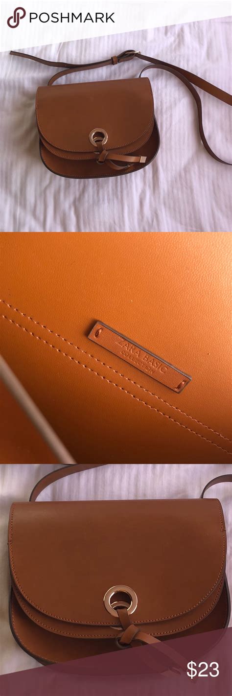 Zara brown leather bag | Brown leather bag, Leather, Leather bag