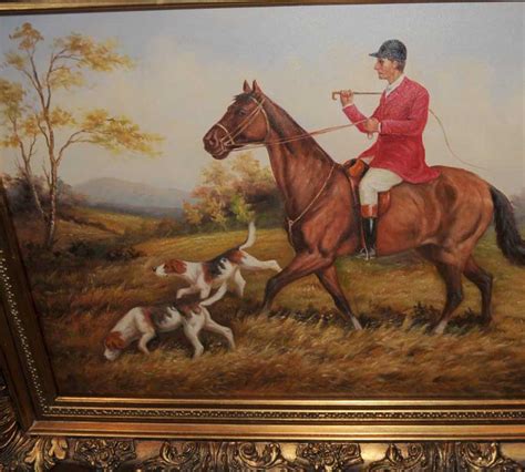 Landscape Oil Painting English Fox Hunt Horse Hunting Signed G Roy