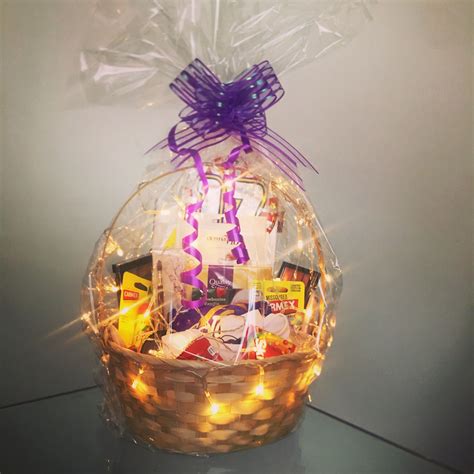 Fairy lights birthday hamper | Creative gift baskets, Diy gift baskets ...