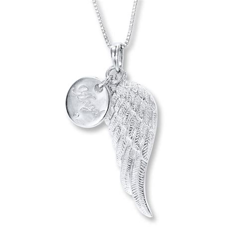 Angel Wing Necklace Diamond Accent Sterling Silver - 172704304 - KayOutlet