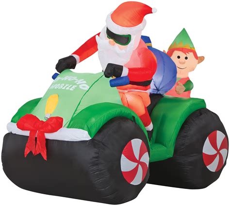 inflatable Animated Santa With Elf Decoration - CostumePub.com