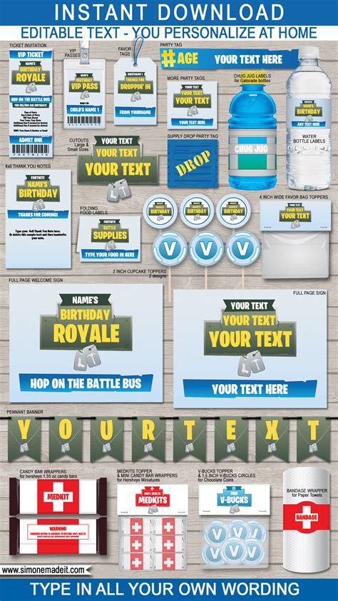 Fortnite Birthday Party Free Printables - Printable Form, Templates and ...