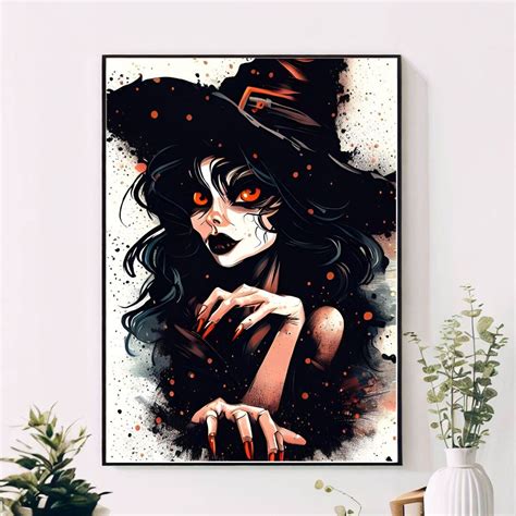 Printable Halloween Witch Poster , Halloween Witch Wall Art Ai Drawing, Pdf Digital Downland - Etsy