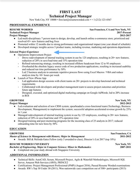 Resume Template Highlighting Skills