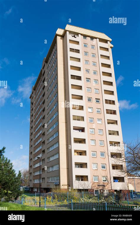 High rise block of flats on Ladywood Middleway in the Birmingham inner ...