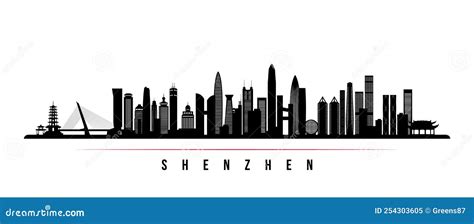 Shenzhen Skyline Horizontal Banner. Stock Vector - Illustration of economy, bridge: 254303605