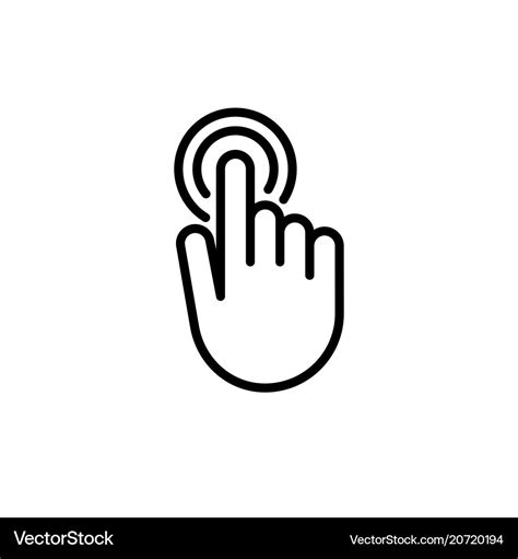 Touch screen finger hand press push icon Vector Image