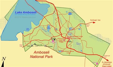 Map of Amboseli National Park | Kenya Safaris Tours