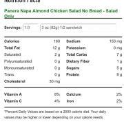 User added: Panera Bread, Napa almond chicken salad 1/2 sandwich, no bread: Calories, Nutrition ...
