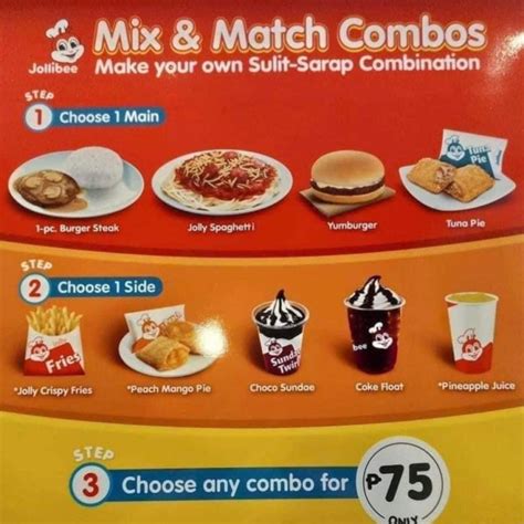 Try Jollibee’s Mix and Match for Only ₱75