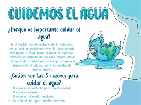 cuidemos el agua | Apuntes de clase, Informacion del agua, Dia mundial ...