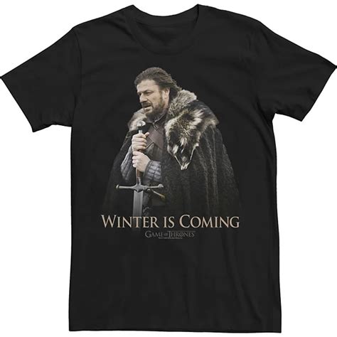 Men's Game Of Thrones Ned Stark Winter Is Coming Portrait Tee