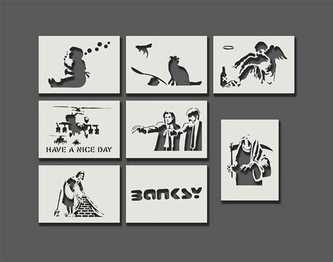 Banksy Stencils Part 3 Reusable Stencils for Wall Art, Home Décor ...