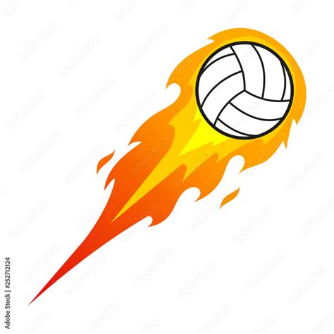 Volleyball ball in fire. Vector illustration. Stock Vector | Adobe Stock