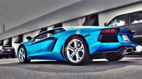 Download Cool Car Blue Lamborghini Aventador Wallpaper | Wallpapers.com