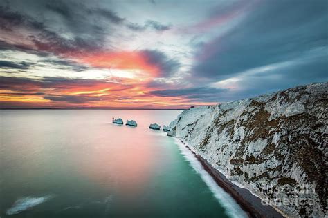 The Needles Sunset Isle Of Wight Photograph by Wight Landscapes - Pixels