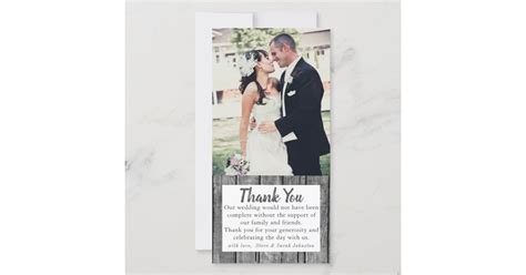 Rustic Wedding Photo Thank you Cards | Zazzle