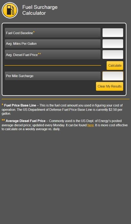 Fuel Surcharge Calculator by OOSI