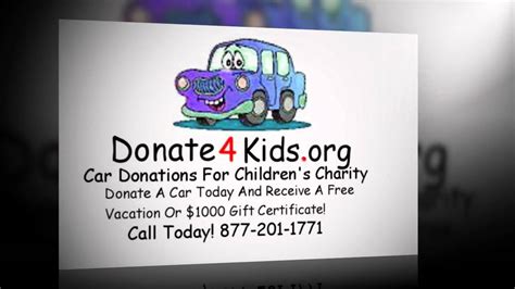 Donate cars for Kids: Donate your car & help children - Donate4kids.org - YouTube