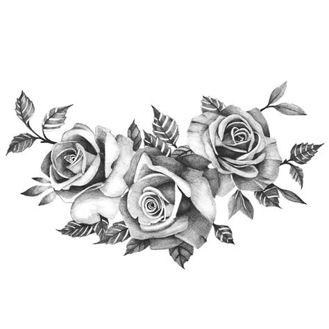Three Beautiful Roses Temporary Tattoo / Realistic Roses Tattoo / Black Roses / Three Roses ...