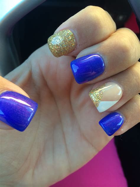 Blue and gold | Nails, Beauty, Gold