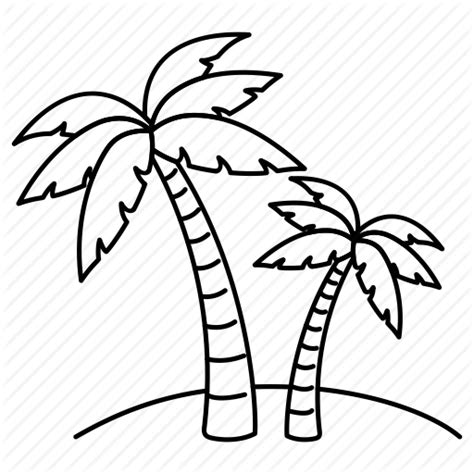 Palm Trees Beach Drawing