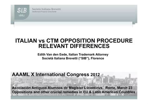 Differences Italian and OHIM opposition procedure | PPT