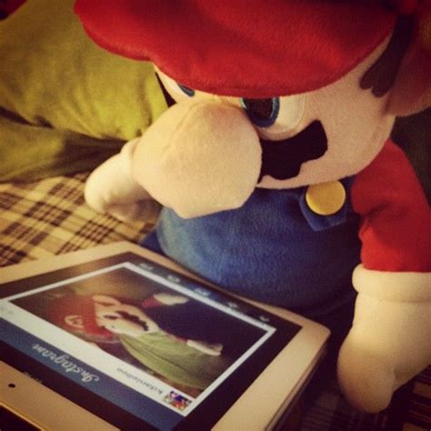 Mario's checking his Instagram, okay?