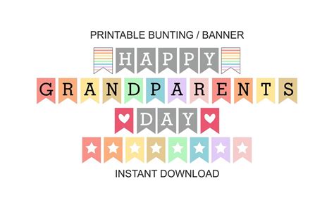 Grandparents Day Banner Printable / Grandparents Day Decorations / Grandparents Day Decor ...