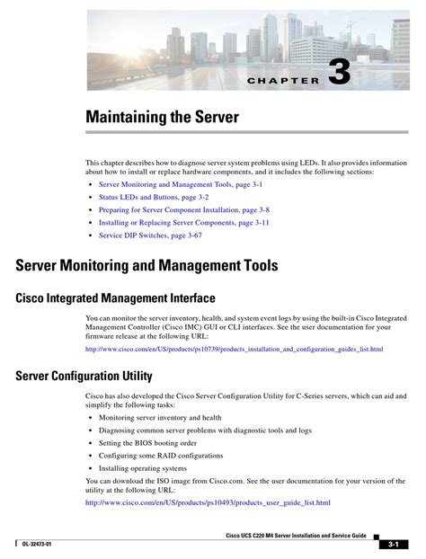 CISCO UCS C220 M4 MAINTAINING THE SERVER Pdf Download | ManualsLib